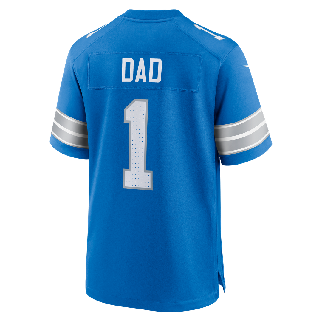 Detroit Lions Number 1 Dad Nike Blue Game Jersey product image 3