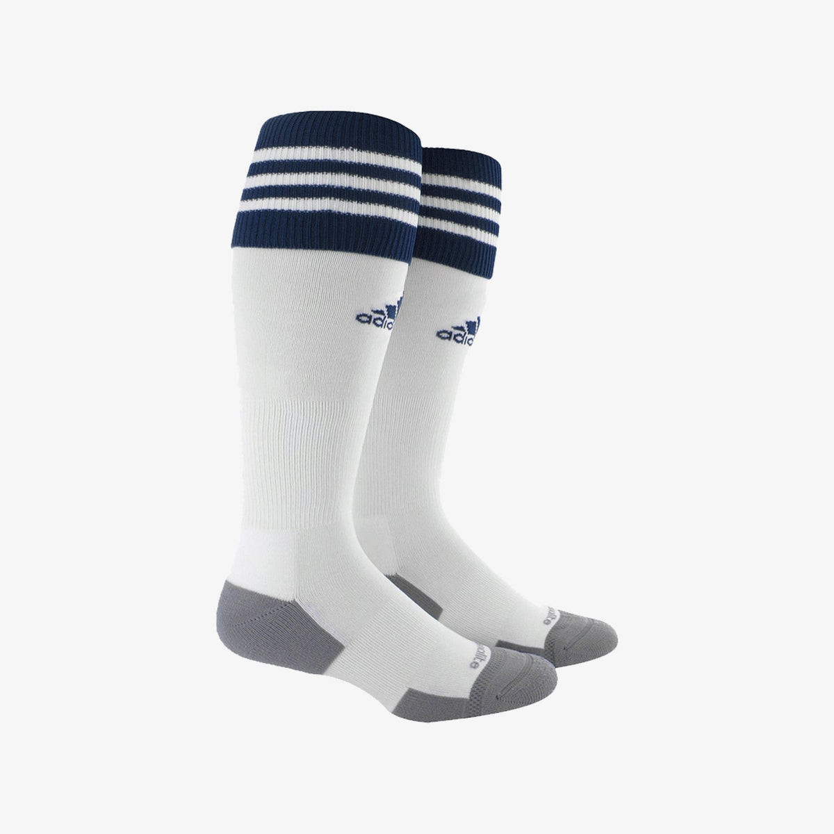 adidas Copa Zone Soccer Socks White/Navy Medium product image 1, provided for visual reference and product detail review