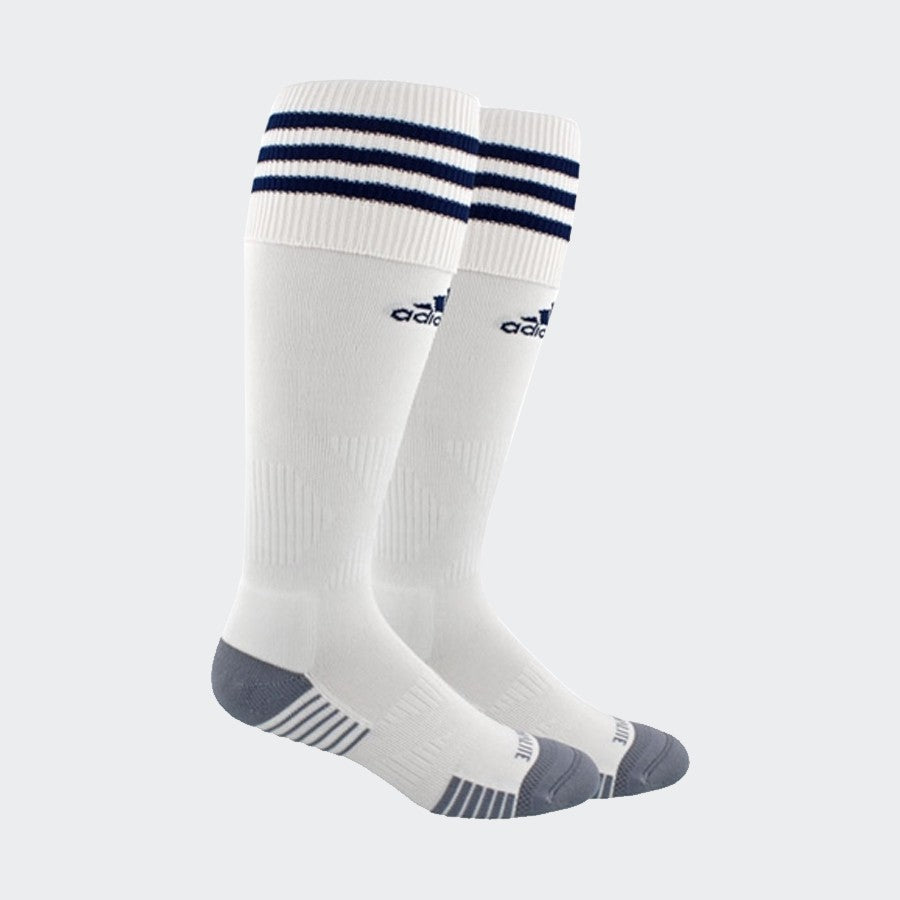 Copa Zone Cushion IV OTC Socks - White/New Navy product image 1, provided for visual reference and product detail review