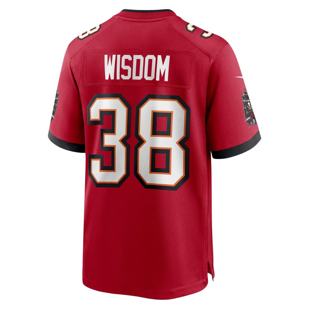 Tampa Bay Buccaneers Rashad Wisdom Nike Red Game Jersey product image 3