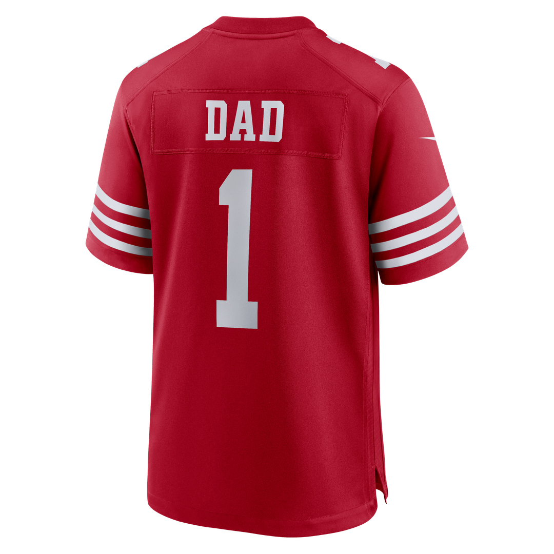 San Francisco 49ers Number 1 Dad Nike Scarlet Game Jersey product image 3