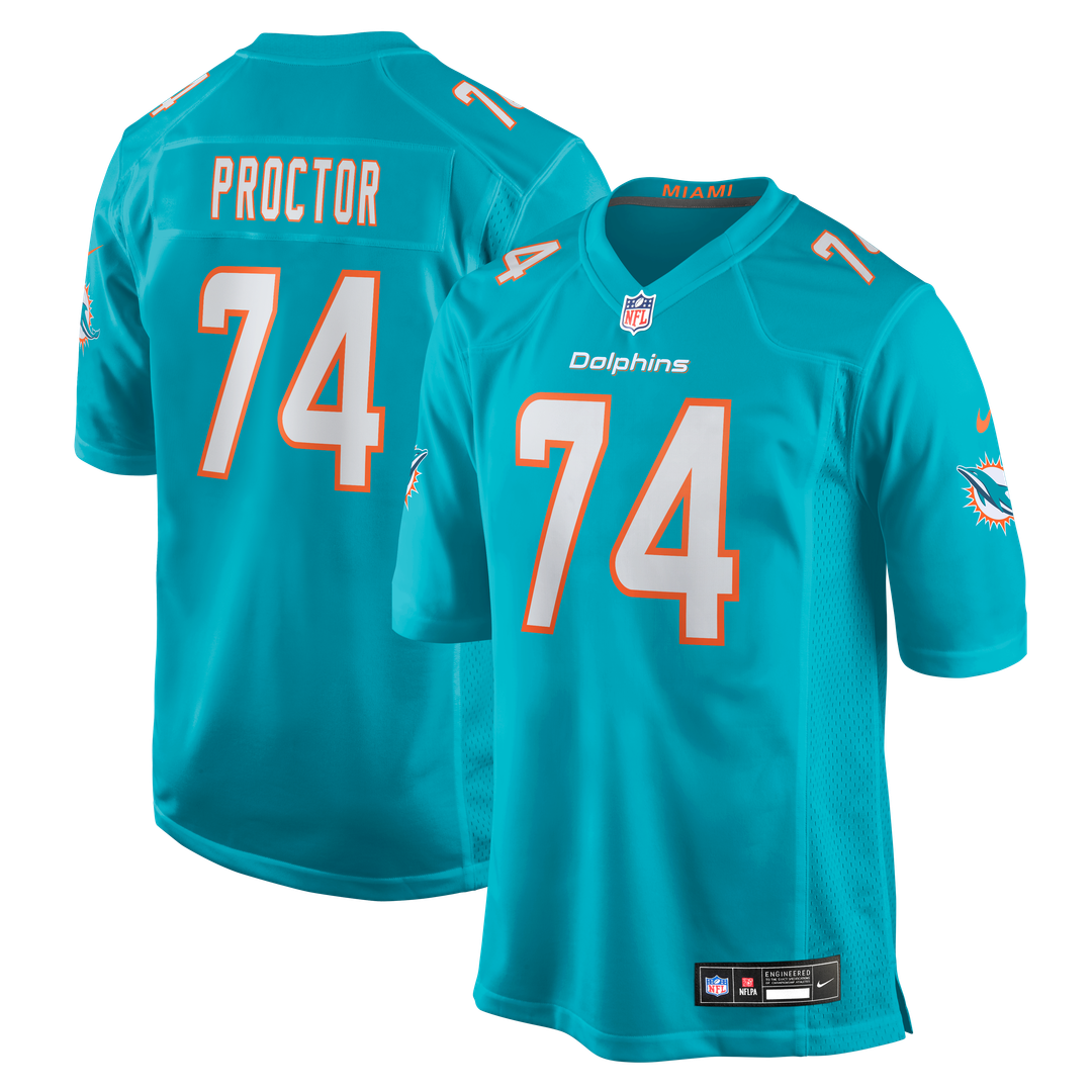 Miami Dolphins Kadyn Proctor Nike Aqua Game Jersey product image 1