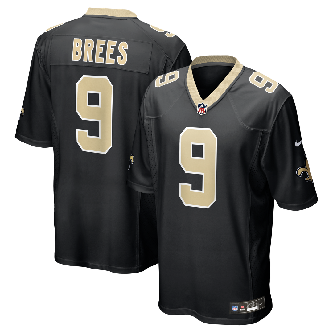 New Orleans Saints Drew Brees Nike Black Game Jersey product image 1