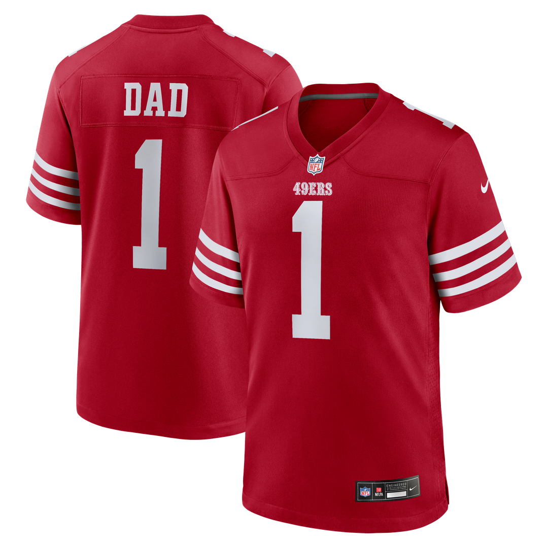 San Francisco 49ers Number 1 Dad Nike Scarlet Game Jersey product image 1