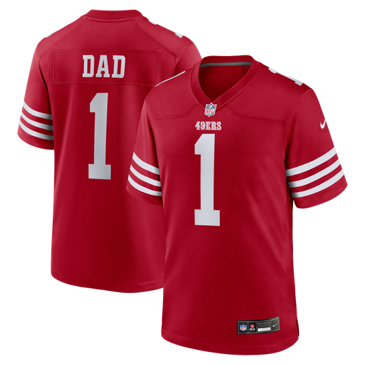 San Francisco 49ers Number 1 Dad Nike Scarlet Game Jersey product image 1