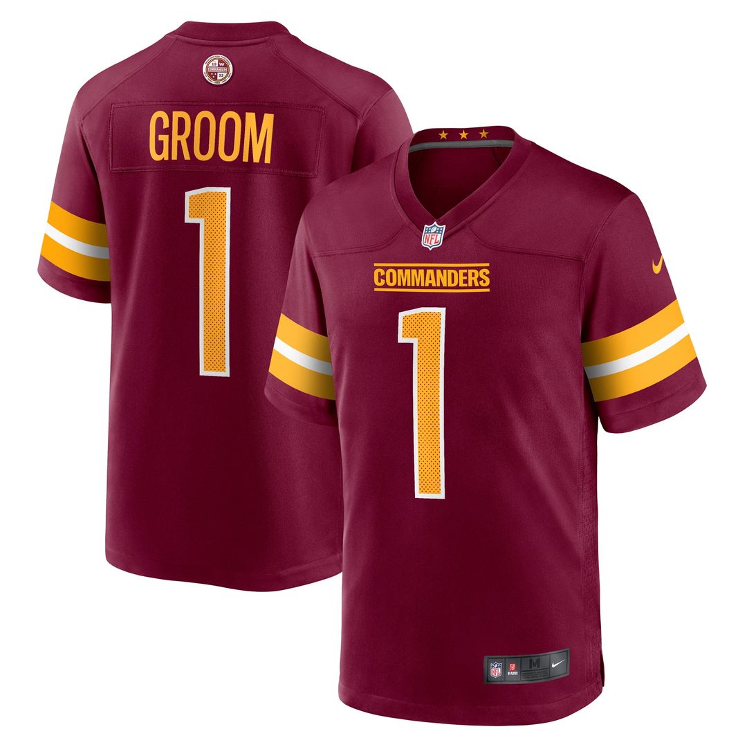 Washington Commanders Number 1 Groom Nike Burgundy Game product image 1