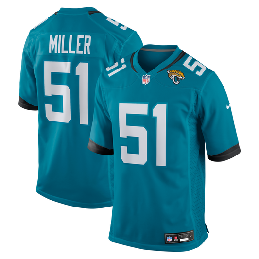 Jacksonville Jaguars Ventrell Miller Nike Teal Game Jersey product image 1