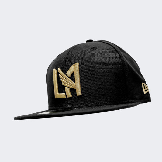 LAFC 5950 Fitted Cap - Black/Gold product image 1, provided for visual reference and product detail review
