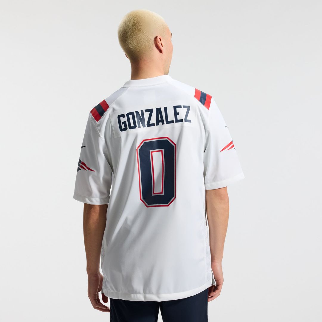 New England Patriots Christian Gonzalez Nike White Game product image 3