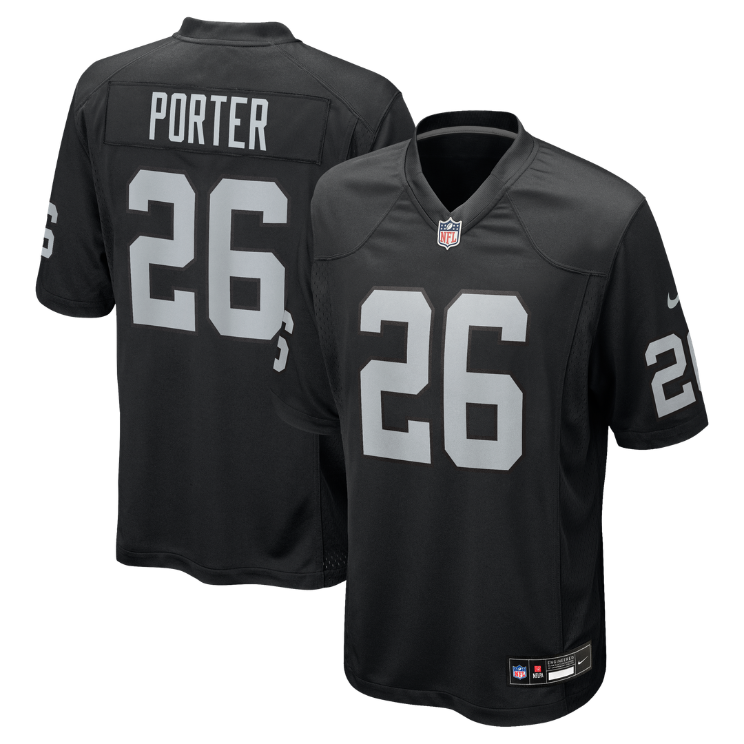 Las Vegas Raiders Darien Porter Nike Black Game Jersey product image 1