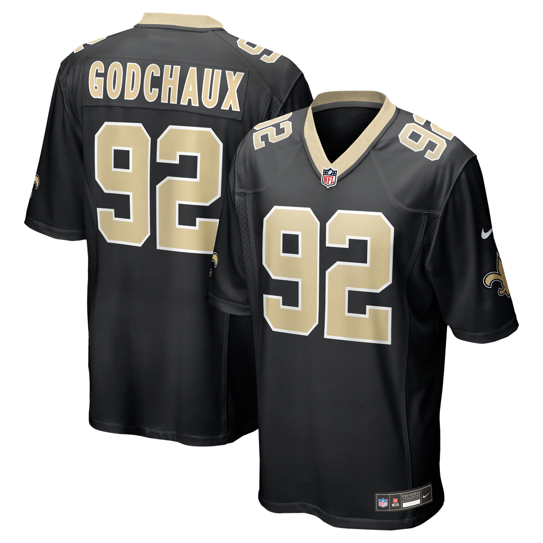 New Orleans Saints Davon Godchaux Nike Black Game Jersey product image 1