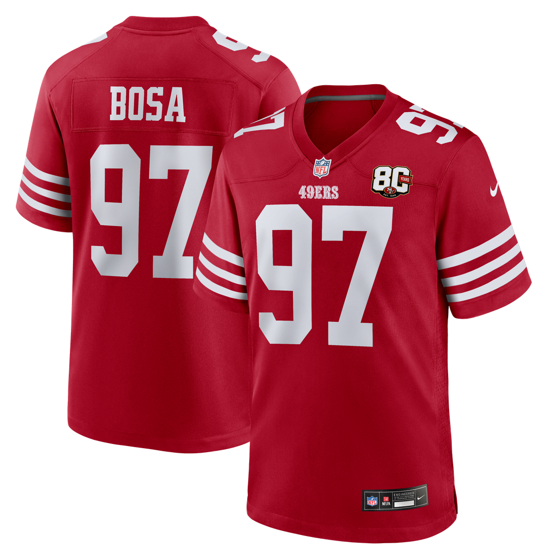 San Francisco 49ers Nick Bosa Nike Scarlet 80th Anniversary product image 1