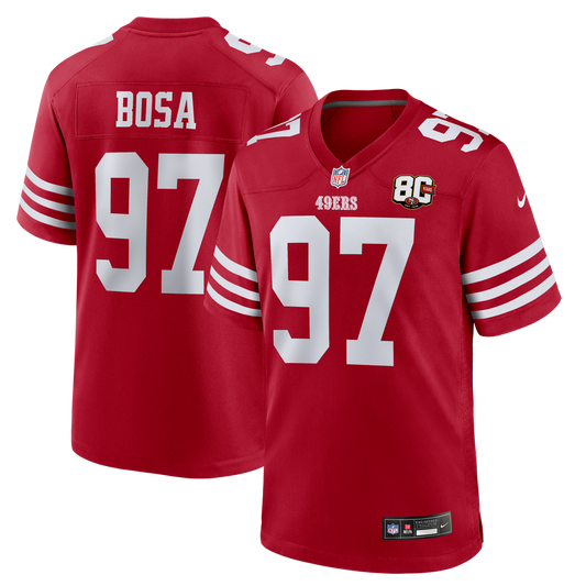 San Francisco 49ers Nick Bosa Nike Scarlet 80th Anniversary product image 1
