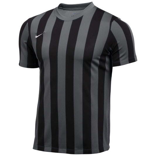 Nike Dri-FIT Division 4 Big Kids' Striped Short-Sleeve Soccer Jersey product image 1, provided for visual reference and