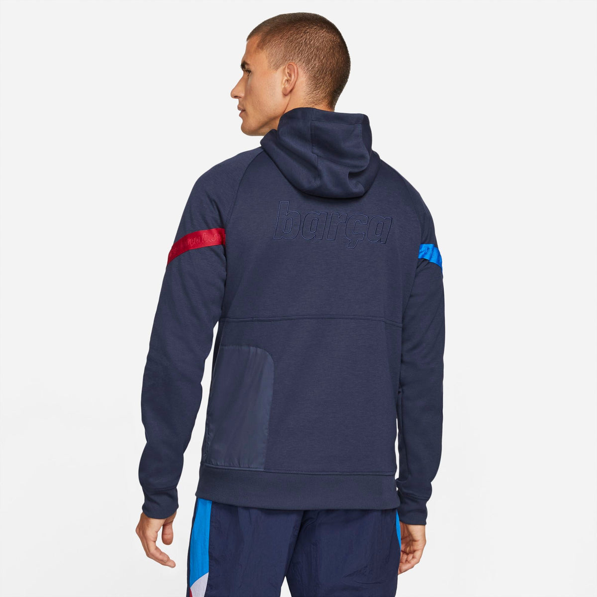 FC Barcelona Men Nike Dri-FIT 1/2-Zip Soccer Hoodie product image 2, provided for visual reference and product detail review