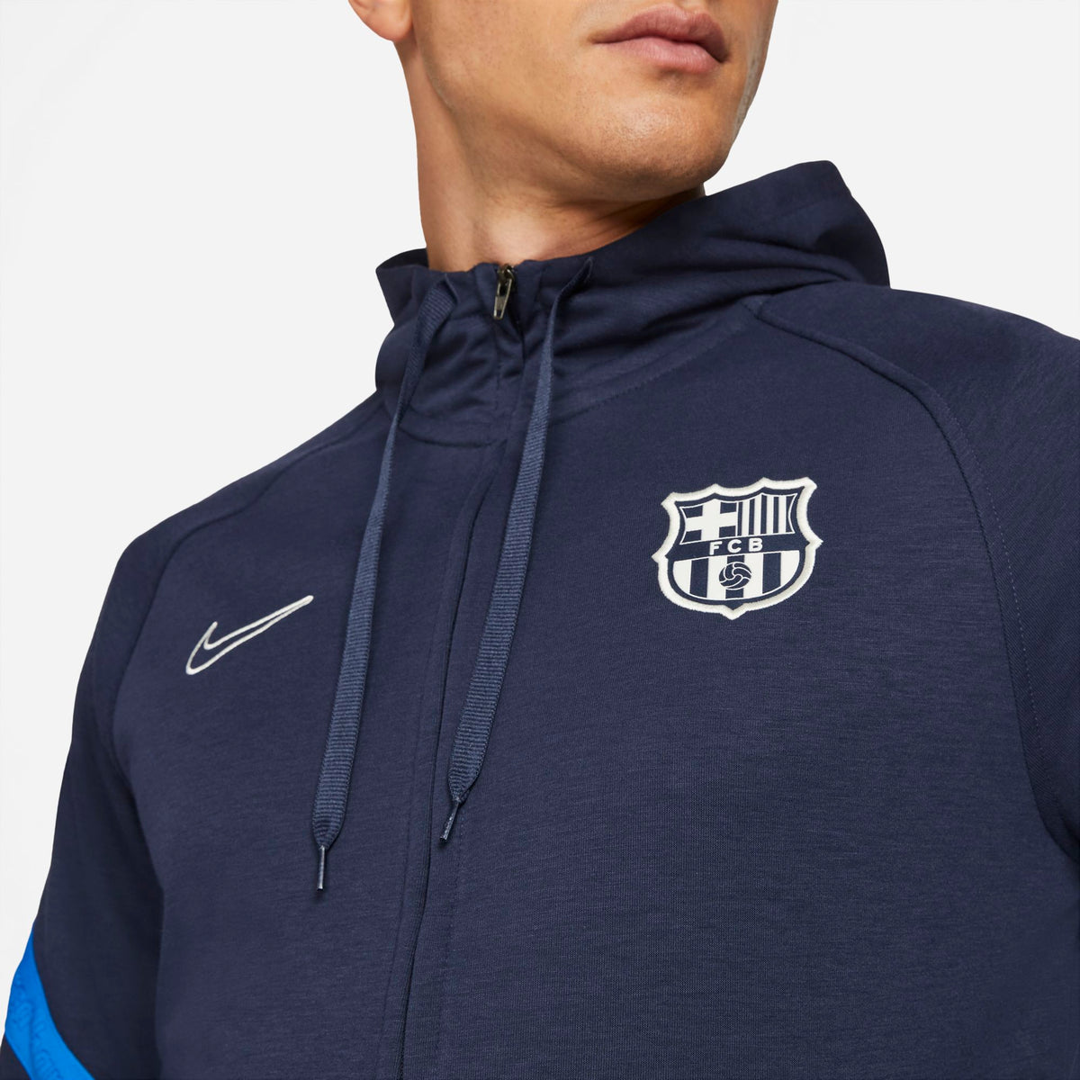 FC Barcelona Men Nike Dri-FIT 1/2-Zip Soccer Hoodie product image 3, provided for visual reference and product detail review