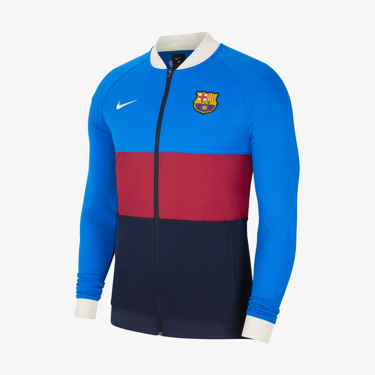 Nike FC Barcelona Men Full-Zip Soccer Track Jacket product image 1, provided for visual reference and product detail review