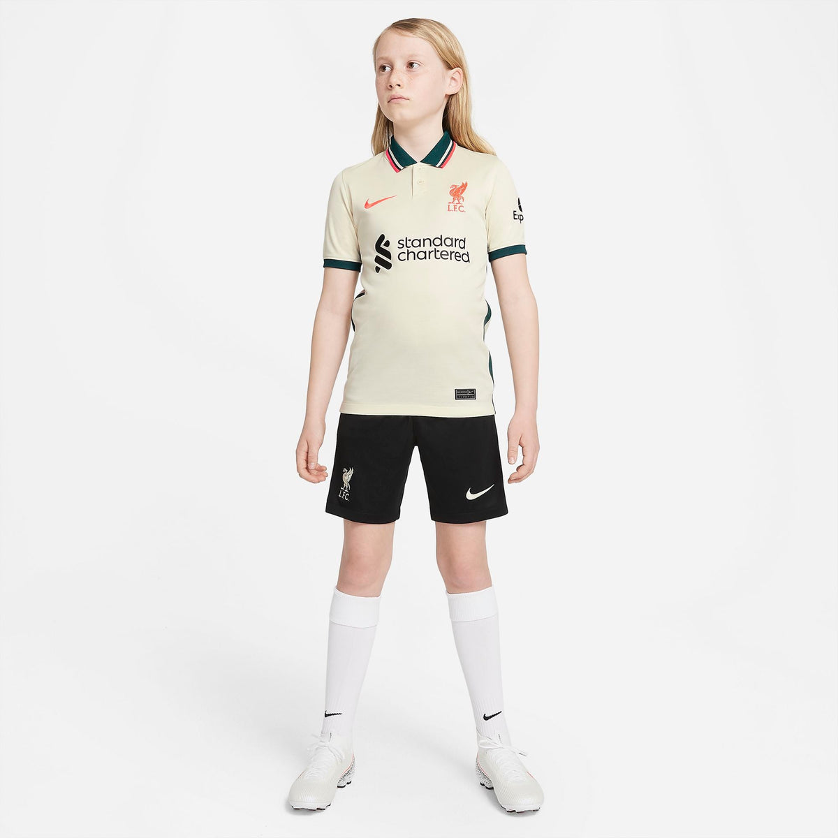 Liverpool FC 2021/22 Stadium Away Big Kids' Soccer Jersey product image 1, provided for visual reference and product detail