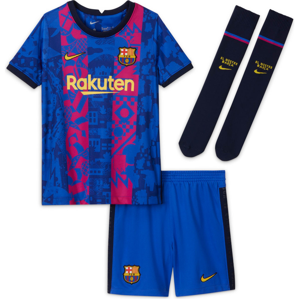 FC Barcelona 2021/22 Third Little Kids' Soccer Kit product image 3, provided for visual reference and product detail review