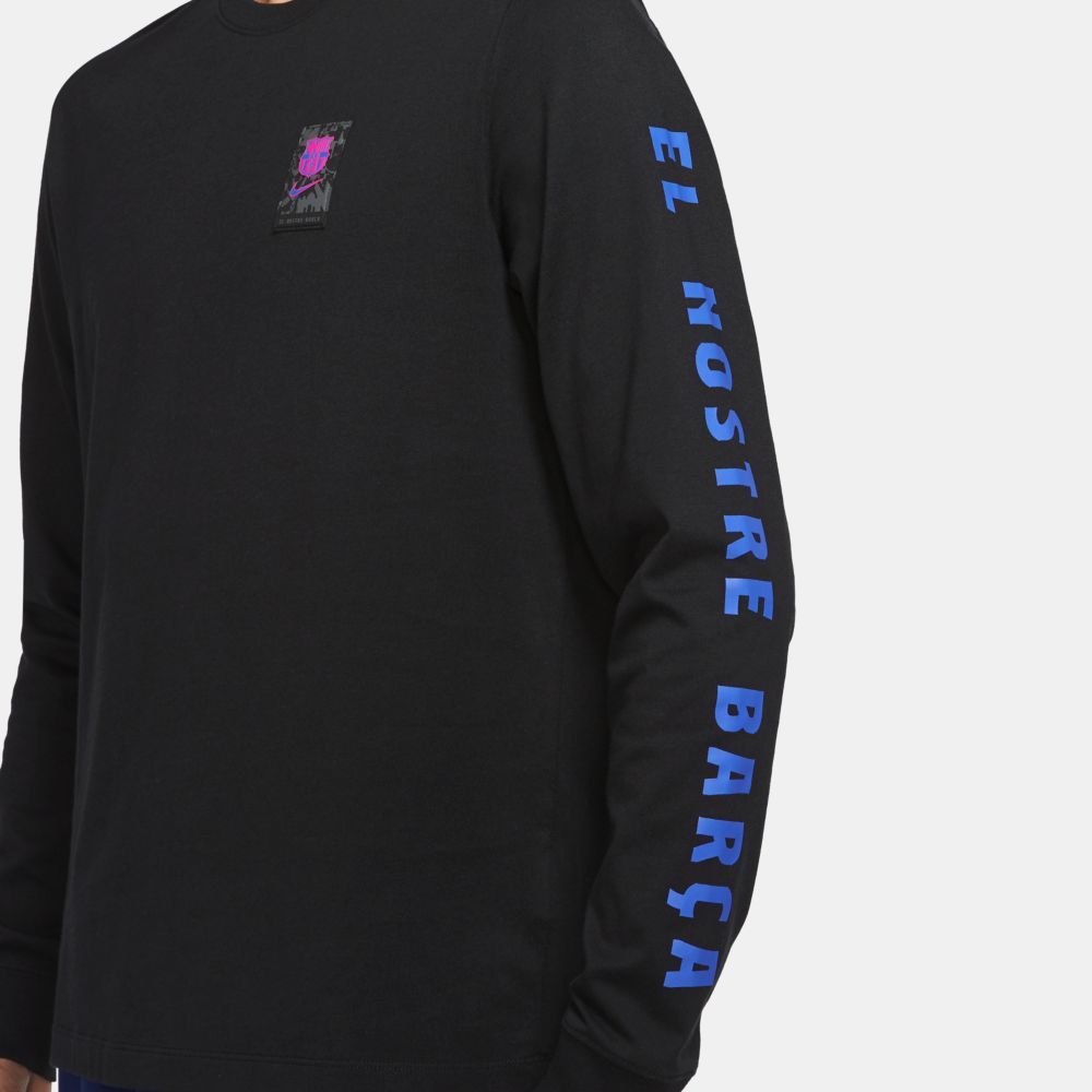 FC Barcelona Crew T Shirt Long Sleeve for Men product image 4, provided for visual reference and product detail review