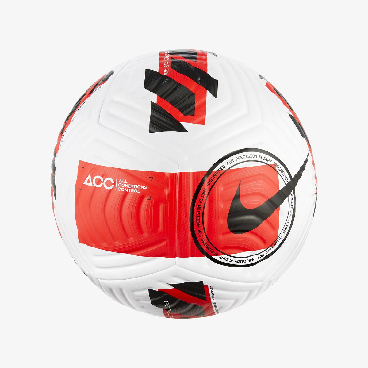 Nike Flight Soccer Ball - White/Bright Crimson/Black product image 1, provided for visual reference and product detail review