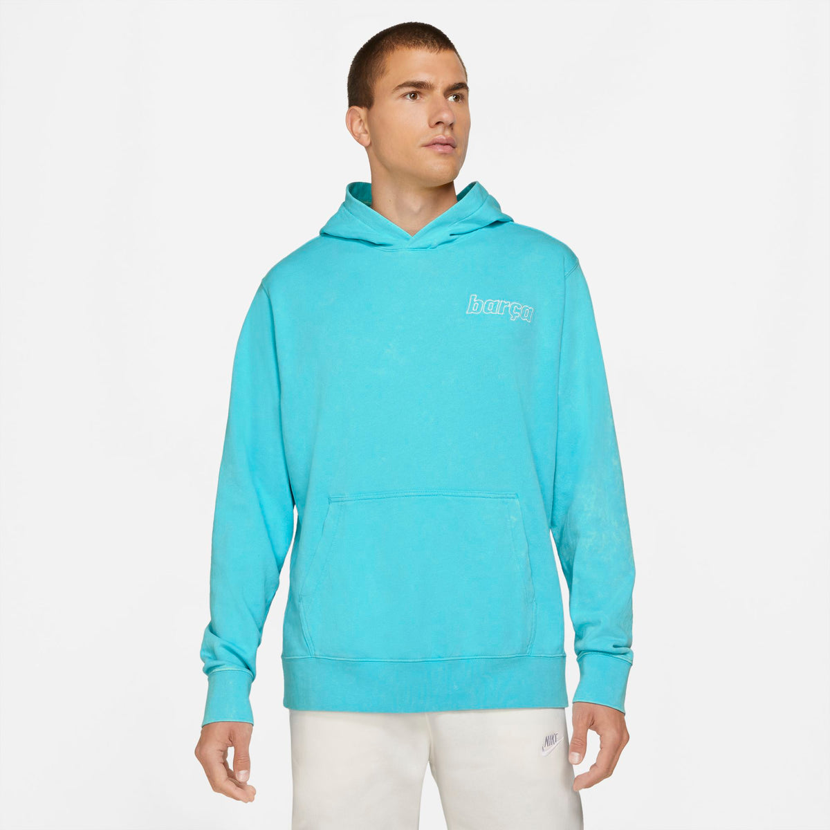 FC Barcelona Men French Terry Pullover Hoodie product image 1, provided for visual reference and product detail review