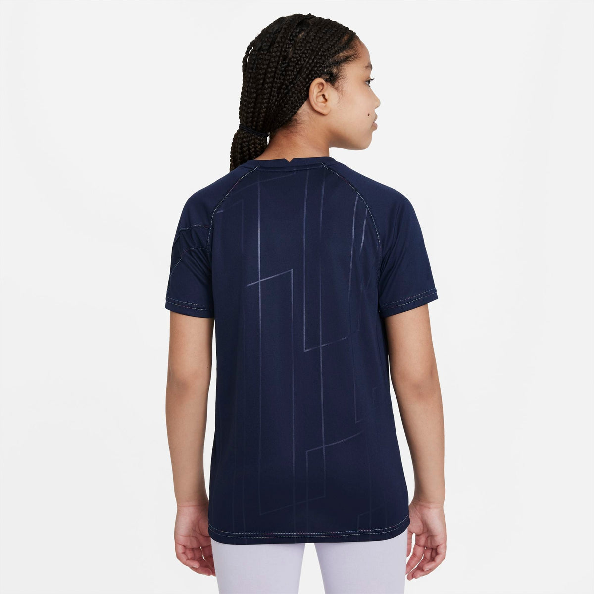 FC Barcelona Away Big Kids' Nike Dri-FIT Pre-Match Soccer Top product image 2, provided for visual reference and product