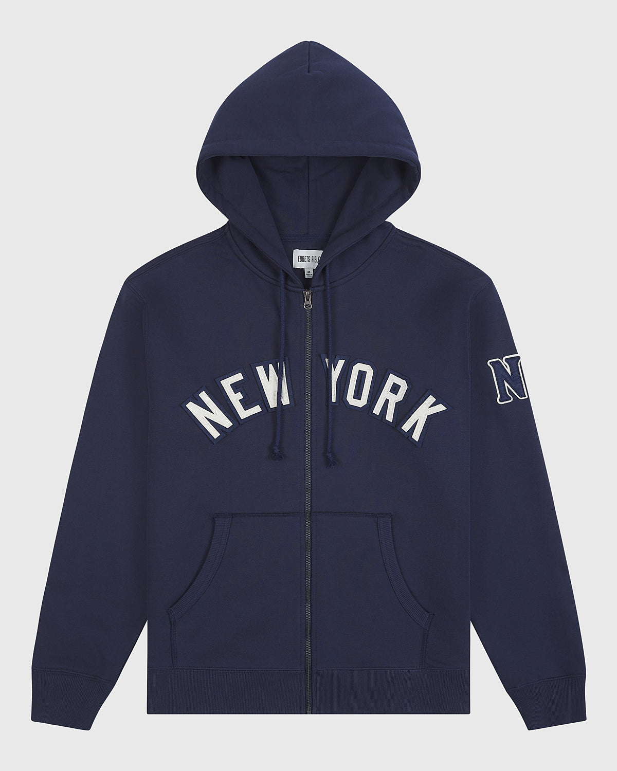 Black Yankees Heavyweight Cotton Terry Full-Zip Hoodie product image 1, provided for visual reference and product detail