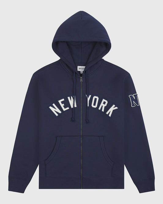Black Yankees Heavyweight Cotton Terry Full-Zip Hoodie product image 1, provided for visual reference and product detail