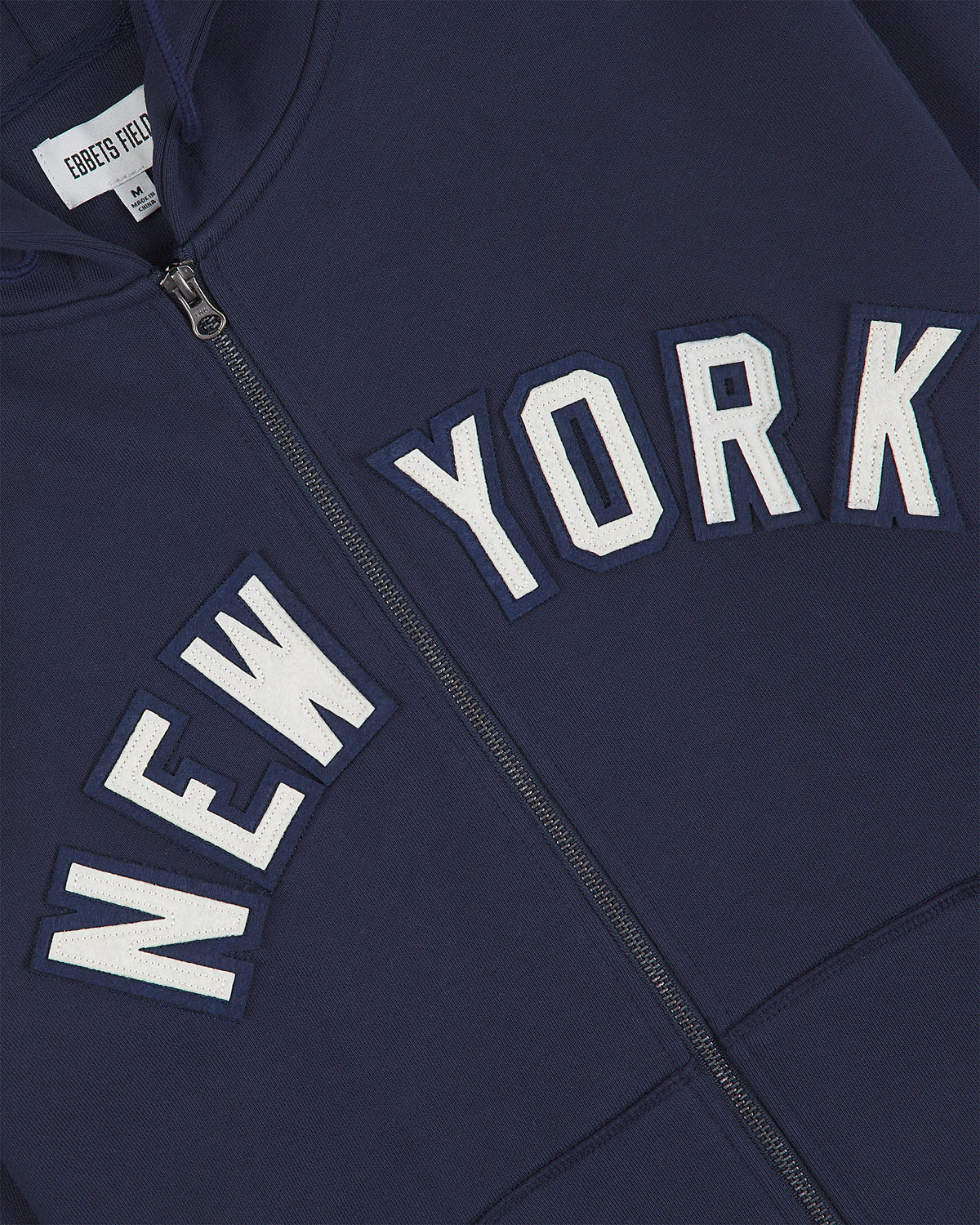 Black Yankees Heavyweight Cotton Terry Full-Zip Hoodie product image 4, provided for visual reference and product detail