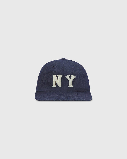 New York Black Yankees Indigo Cotton Denim Ballcap product image 1, provided for visual reference and product detail review