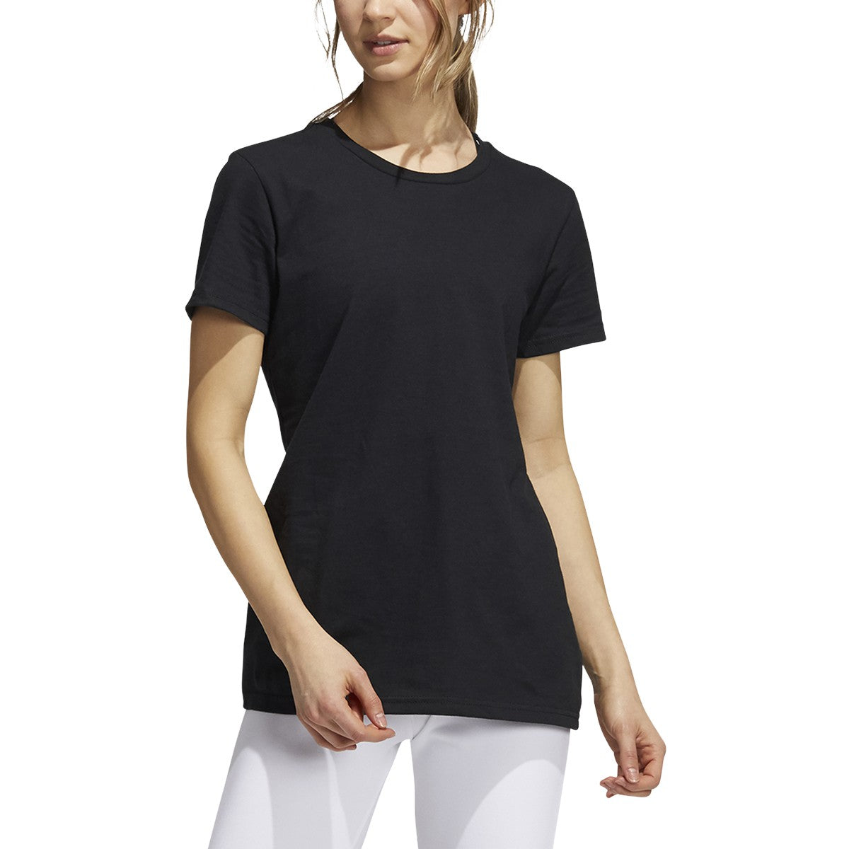 adidas Amplifier Women Blank T-Shirt - Black product image 1, provided for visual reference and product detail review