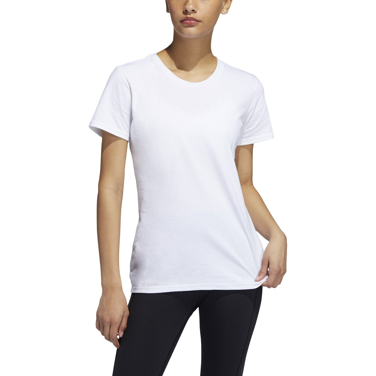 adidas Amplifier Women Blank T-Shirt - White product image 1, provided for visual reference and product detail review