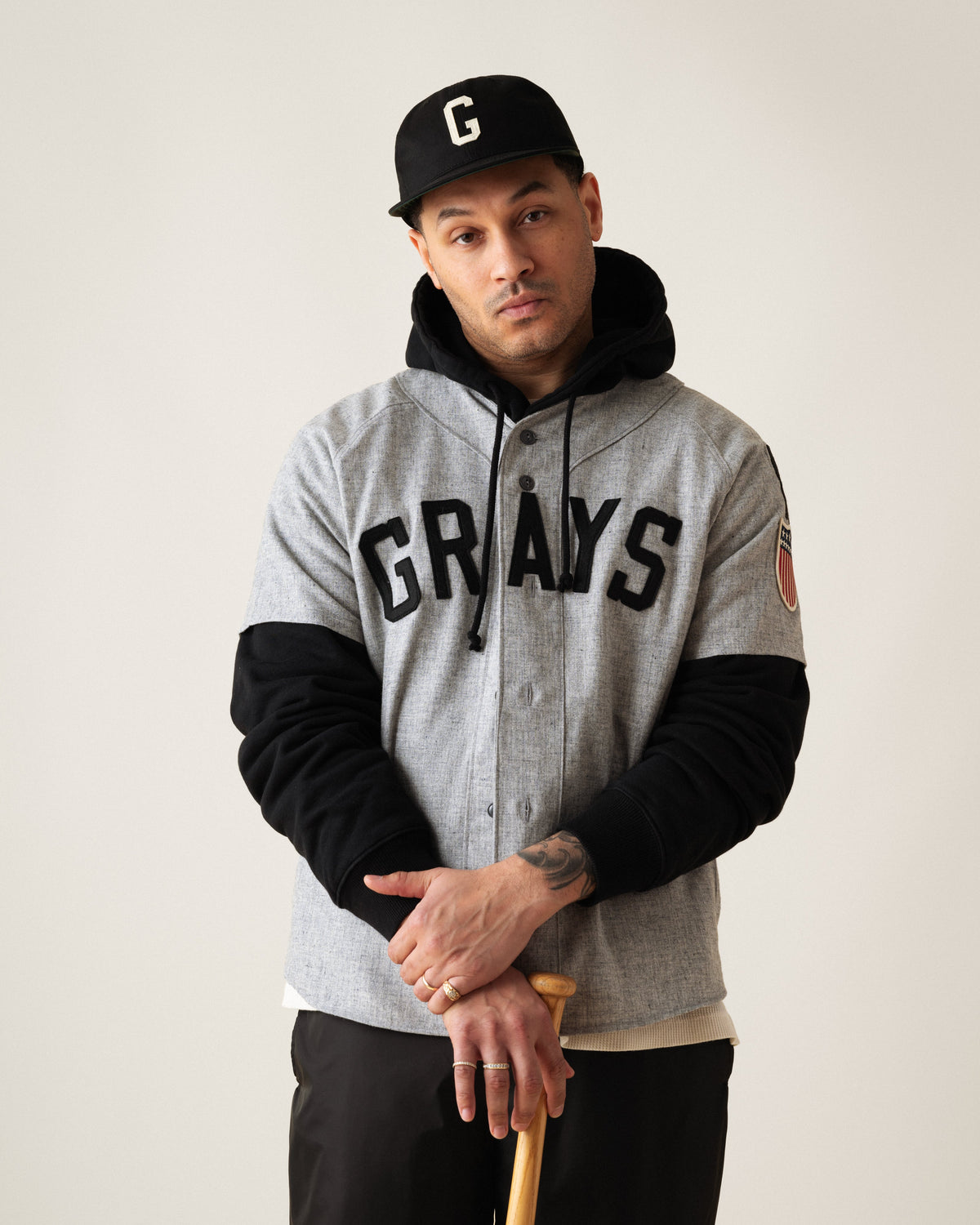 Homestead Grays 1944 Authentic Wool Road Baseball Jersey product image 3, provided for visual reference and product detail