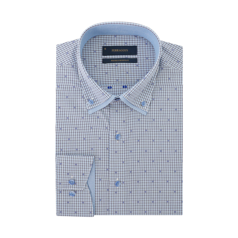 Ferraggus 100% Cotton Wrinkle Free Long-Sleeved Shirt