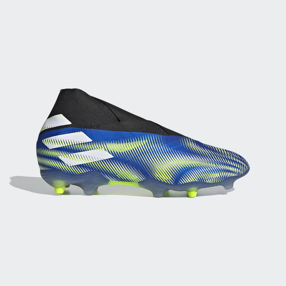 Nemeziz+ Firm Ground Cleats - Royal Blue/Cloud White/Solar Yellow product image 1, provided for visual reference and product