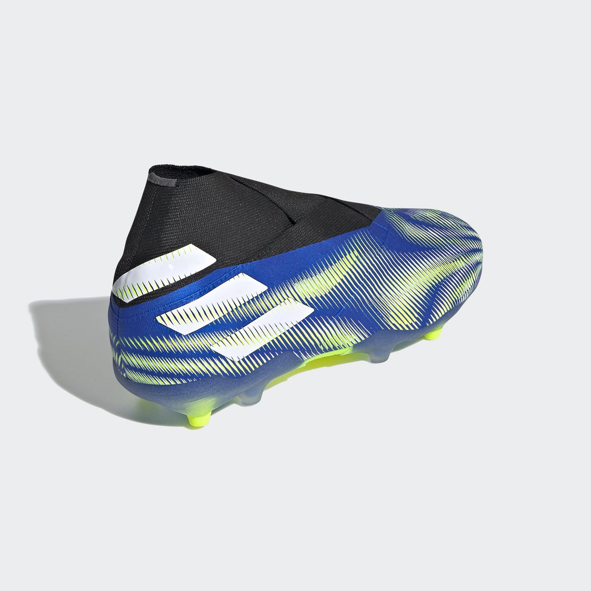 Nemeziz+ Firm Ground Cleats - Royal Blue/Cloud White/Solar Yellow product image 3, provided for visual reference and product