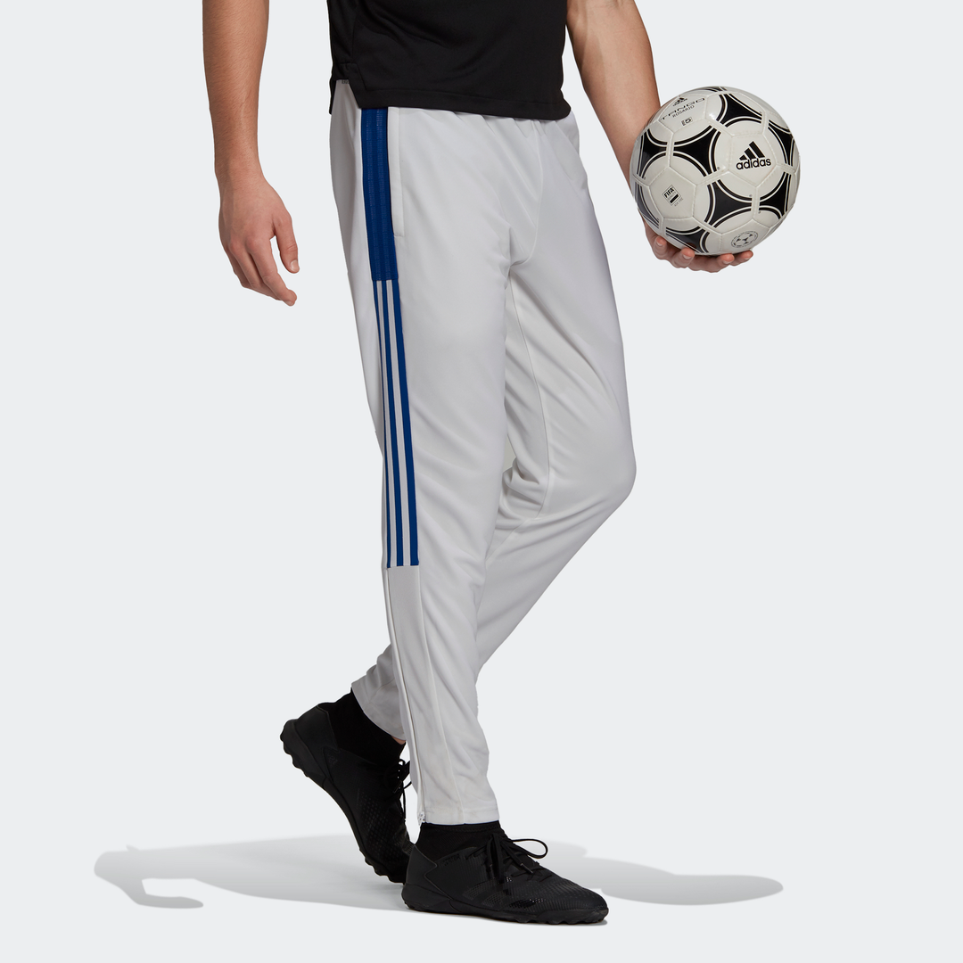 Tiro 21 Track Pant White Blue for Men product image 1, provided for visual reference and product detail review