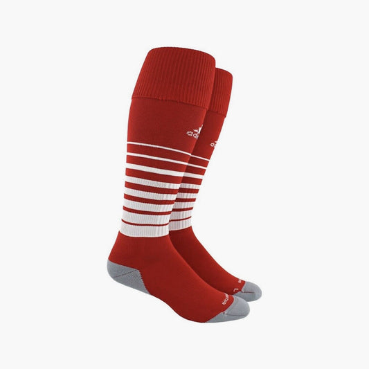 adidas Team Speed Soccer Socks Small - Red/White product image 1, provided for visual reference and product detail review