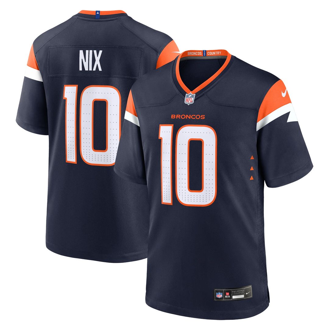 Denver Broncos Bo Nix Nike Navy Alternate Game Jersey product image 7