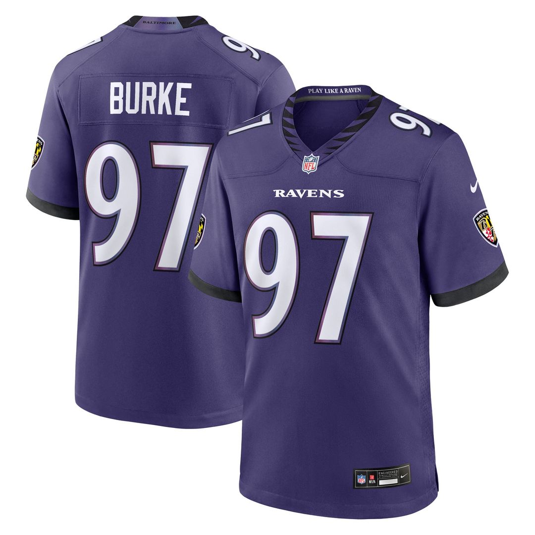 Baltimore Ravens Ethan Burke Nike Purple Game Jersey product image 1
