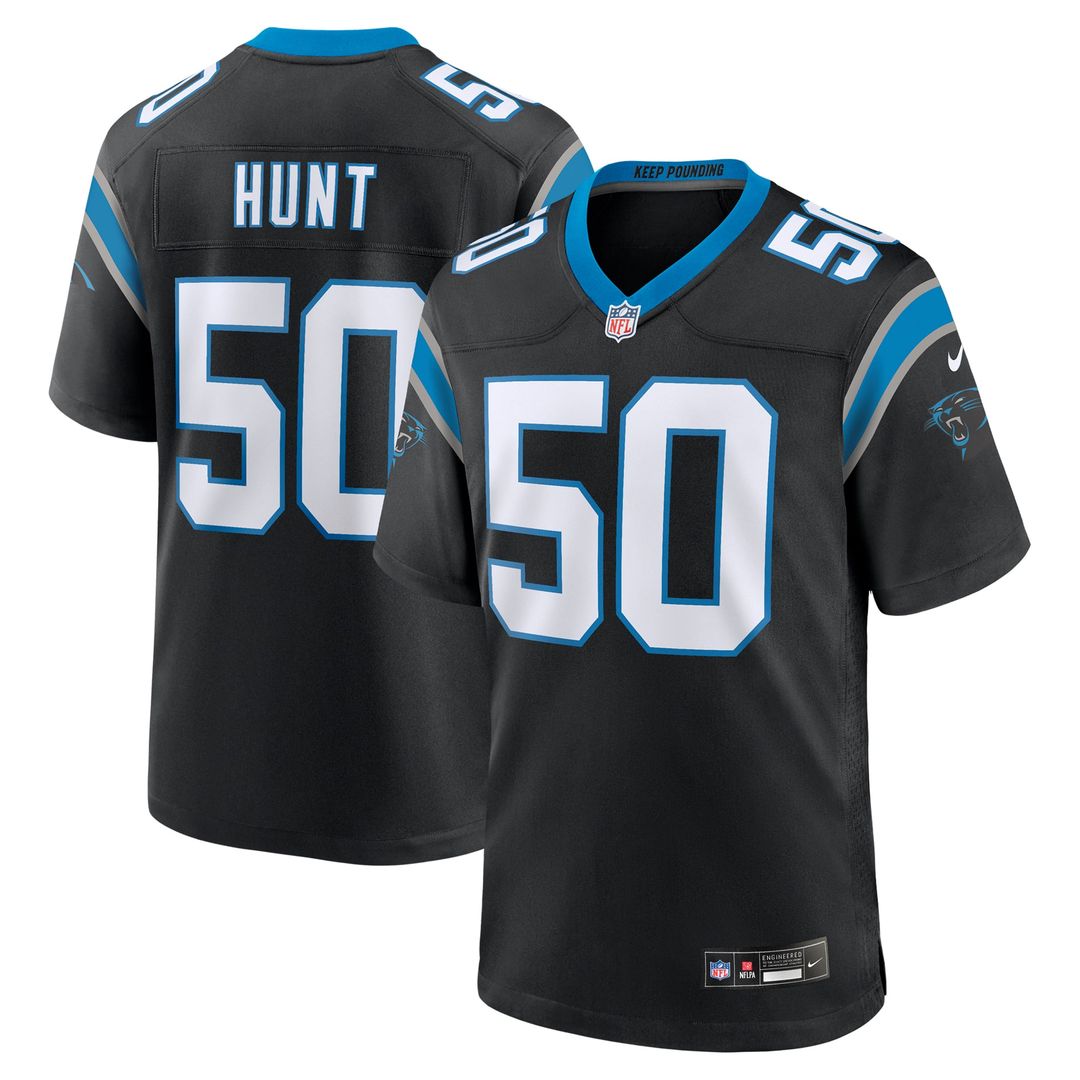 Carolina Panthers Robert Hunt Nike Black Game Jersey product image 1
