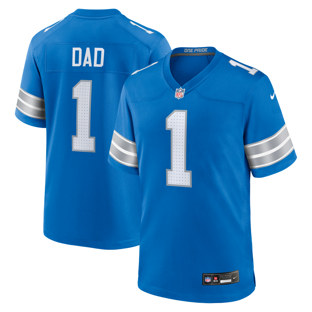 Detroit Lions Number 1 Dad Nike Blue Game Jersey product image 1