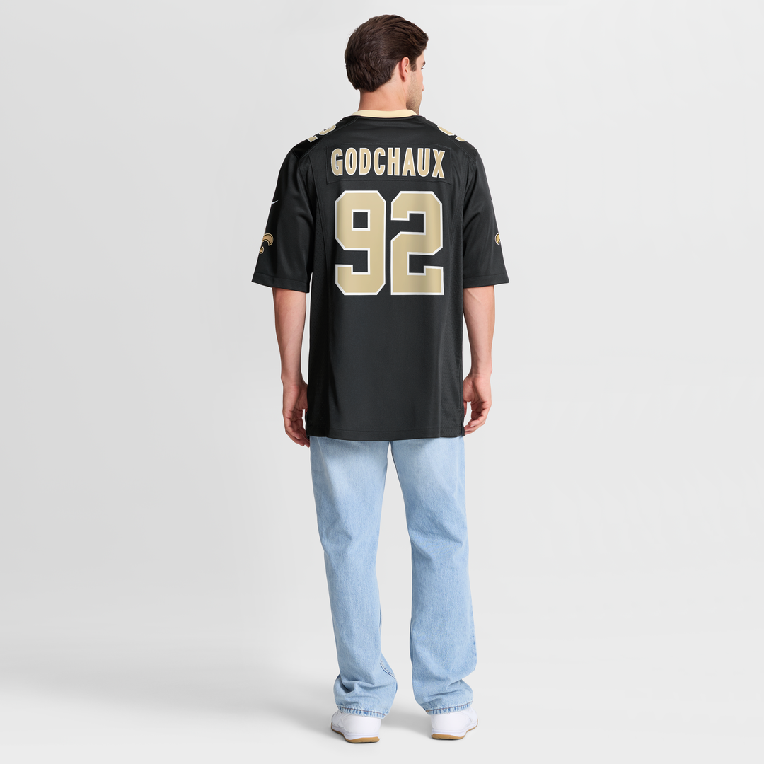 New Orleans Saints Davon Godchaux Nike Black Game Jersey product image 8