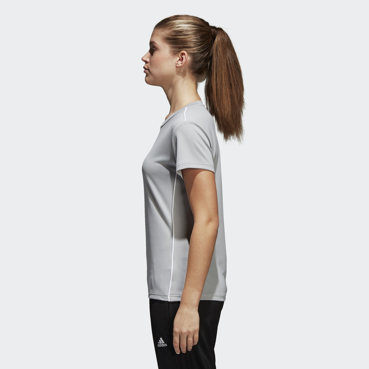adidas Women Core 18 Training Jersey - Stone/White product image 4, provided for visual reference and product detail review