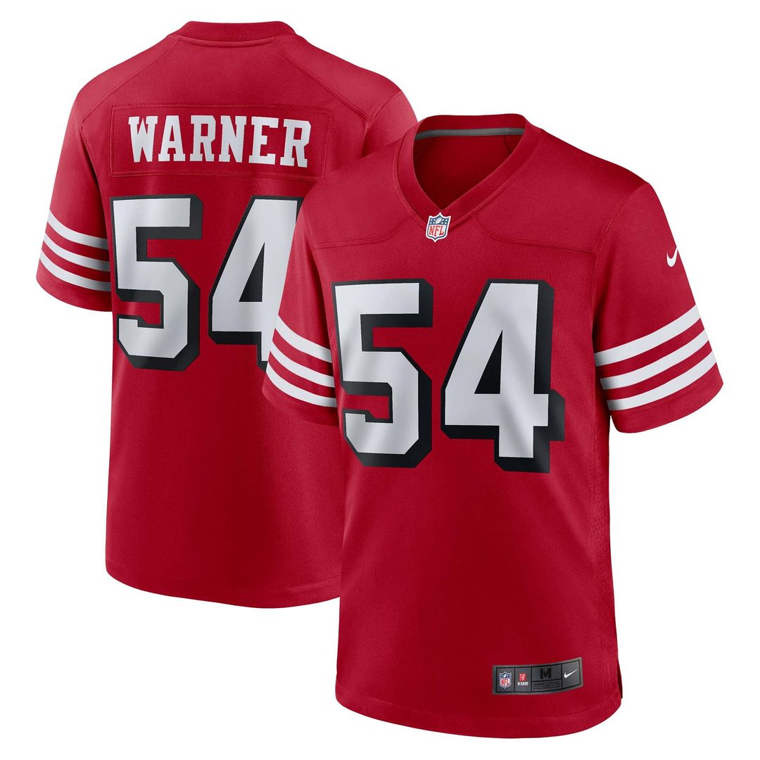 San Francisco 49ers Fred Warner Nike Scarlet Alternate Game product image 1