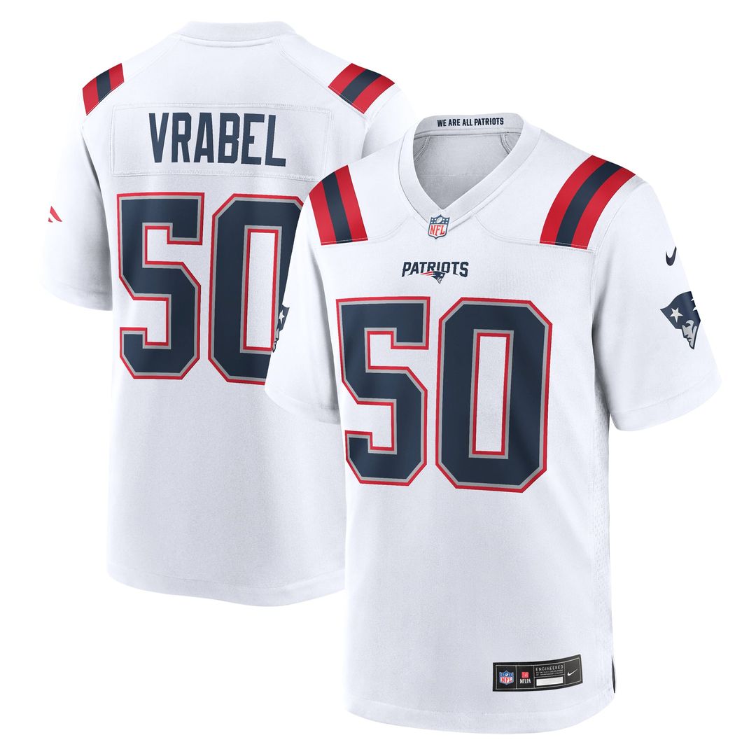 New England Patriots Mike Vrabel Nike White Retired Game product image 1