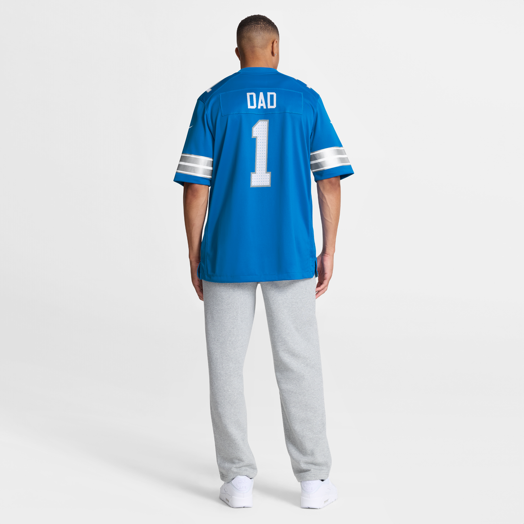 Detroit Lions Number 1 Dad Nike Blue Game Jersey product image 8