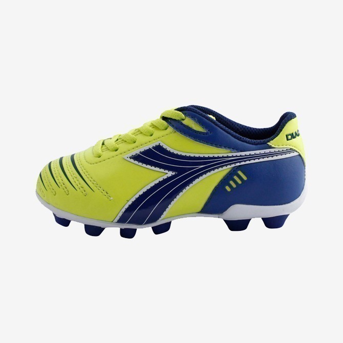Kid's Cattura MD PU Soccer Cleats - Lime/Dark Royal product image 1, provided for visual reference and product detail review