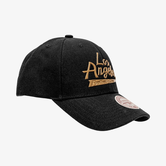 LAFC Flat Script Snapback - Black/Gold product image 1, provided for visual reference and product detail review